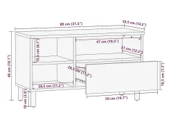 vidaxl Móvel de TV 80x33,5x46 cm madeira mangueira áspera maciça^ Móvel De Tv