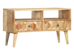 Móvel De Tv*vidaxl Móvel de TV 90x30x50 cm madeira de mangueira maciça Natural claro