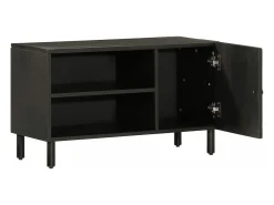 Móvel De Tv| Móvel de TV 80x31x46 cm madeira de mangueira maciça PT353317 Preto