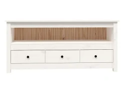 Móvel De Tv*vidaxl Móvel de TV 114x35x52 cm madeira de pinho maciça Branco