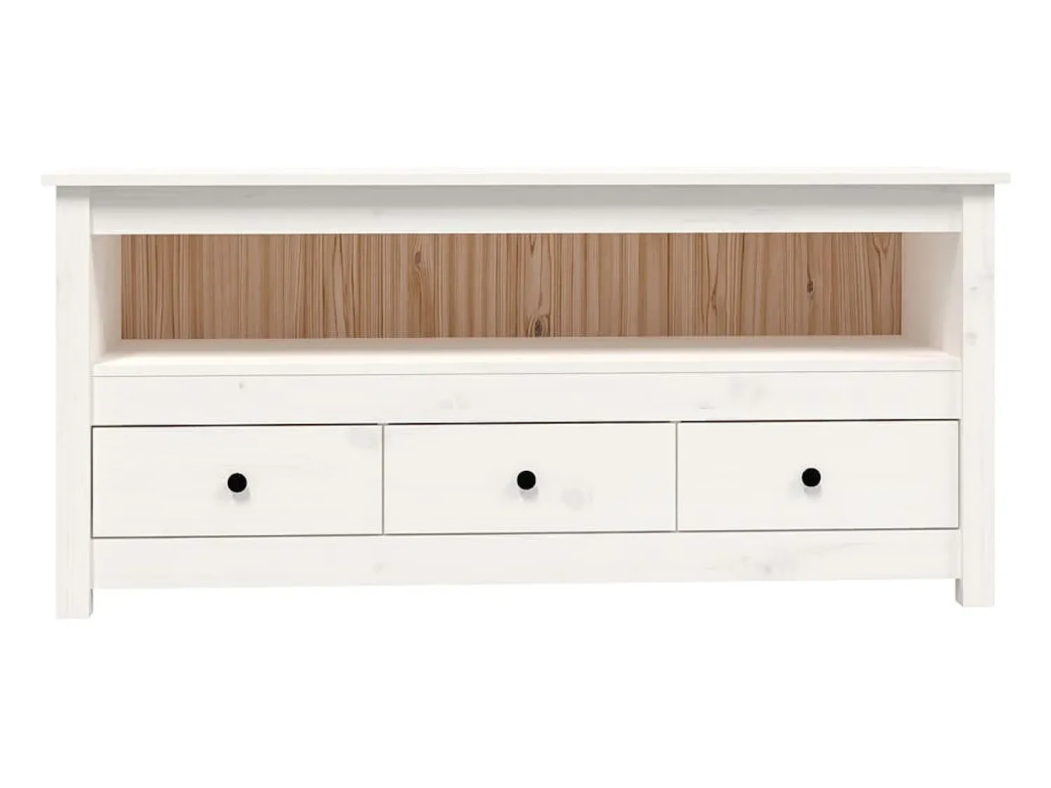 Móvel De Tv*vidaxl Móvel de TV 114x35x52 cm madeira de pinho maciça Branco