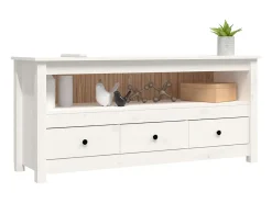 Móvel De Tv*vidaxl Móvel de TV 114x35x52 cm madeira de pinho maciça Branco