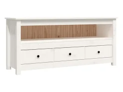 Móvel De Tv*vidaxl Móvel de TV 114x35x52 cm madeira de pinho maciça Branco