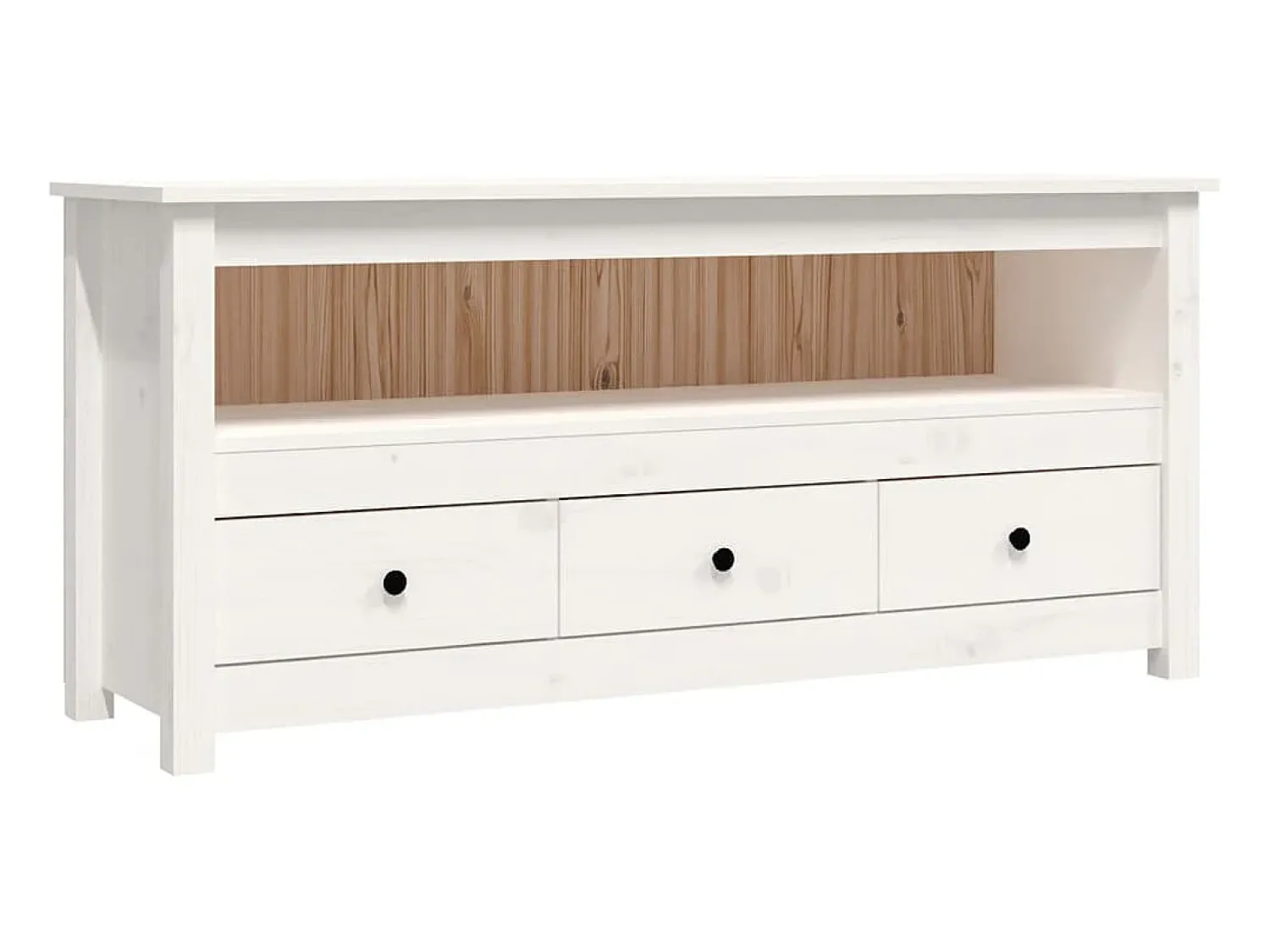 Móvel De Tv*vidaxl Móvel de TV 114x35x52 cm madeira de pinho maciça Branco