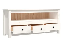 Móvel De Tv*vidaxl Móvel de TV 114x35x52 cm madeira de pinho maciça Branco