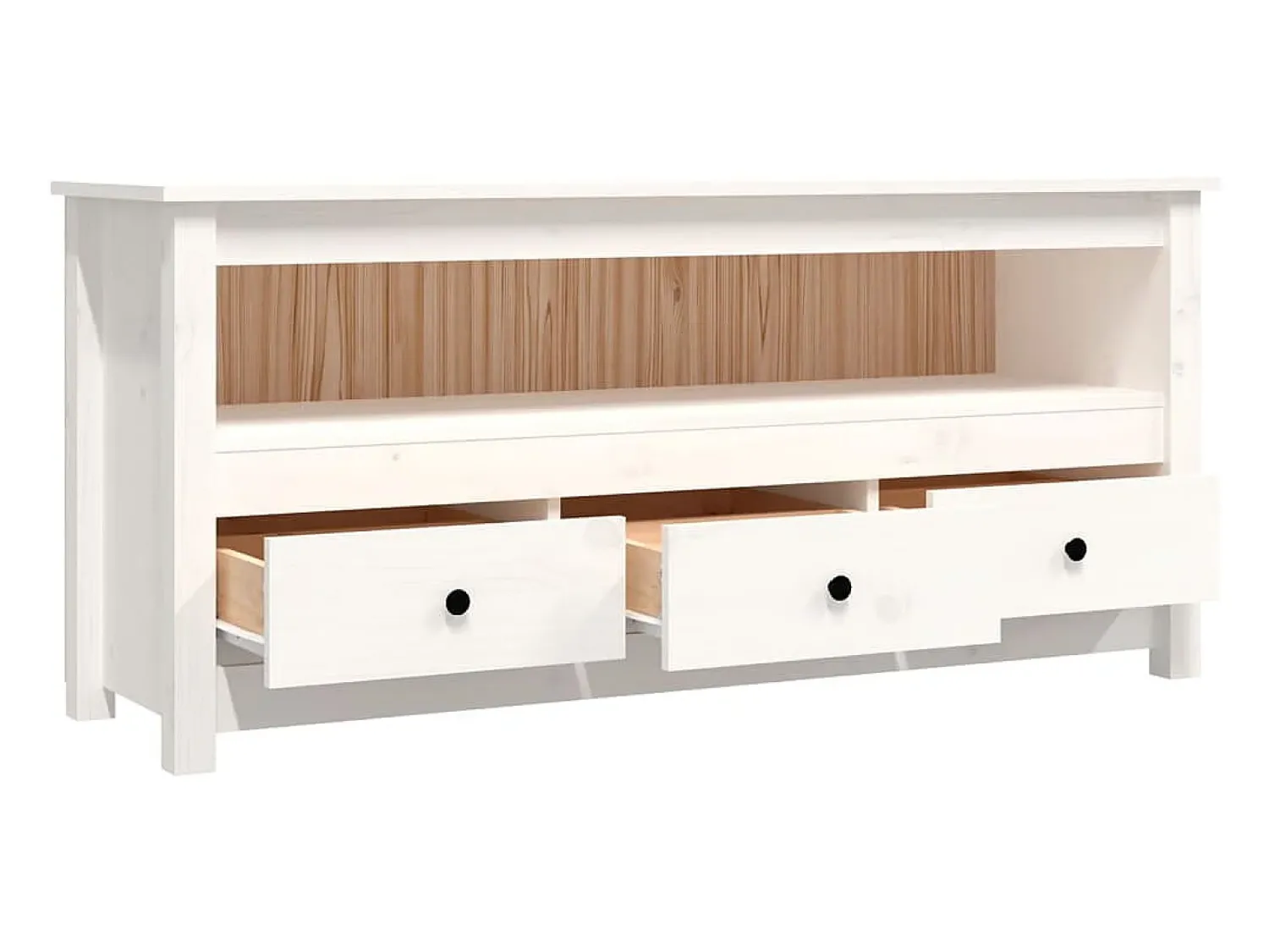 Móvel De Tv*vidaxl Móvel de TV 114x35x52 cm madeira de pinho maciça Branco