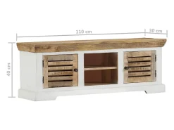 vidaxl Móvel de TV 110x30x40 cm madeira de mangueira maciça^ Móvel De Tv