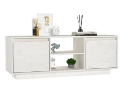 Móvel De Tv* Móvel de TV 110x30x40 cm madeira de pinho maciça PT673736 Branco