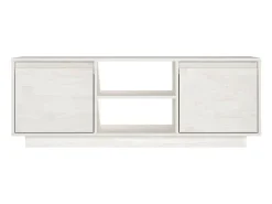 Móvel De Tv* Móvel de TV 110x30x40 cm madeira de pinho maciça PT673736 Branco