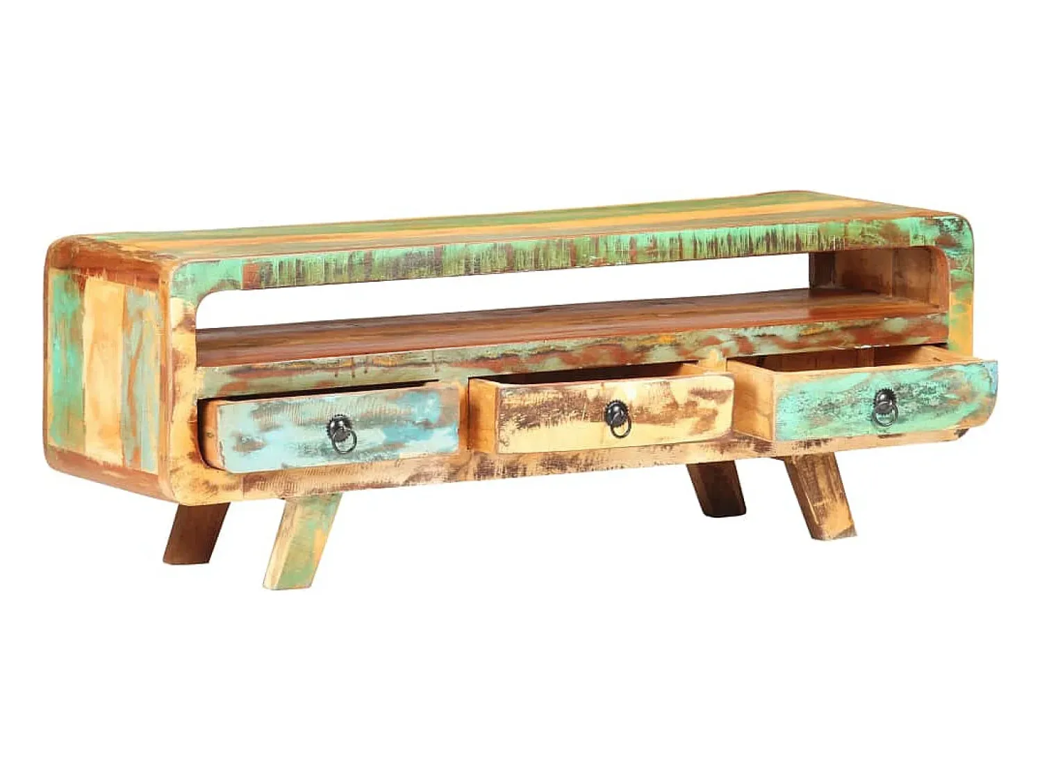 Móvel De Tv| Móvel de TV 117x30x41 cm madeira recuperada maciça PT861782 Castanho