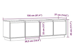 Outlet vidaxl Móvel de TV 156x37x45 cm madeira de pinho maciça Branco