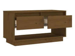 vidaxl Móvel de TV 74x34x40 cm madeira de pinho maciça mel^ Móvel De Tv