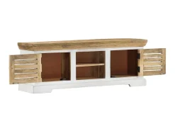 Clearance Móvel de TV 110x30x40 cm madeira de mangueira maciça PT812976 Castanho