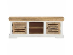 Clearance Móvel de TV 110x30x40 cm madeira de mangueira maciça PT812976 Castanho