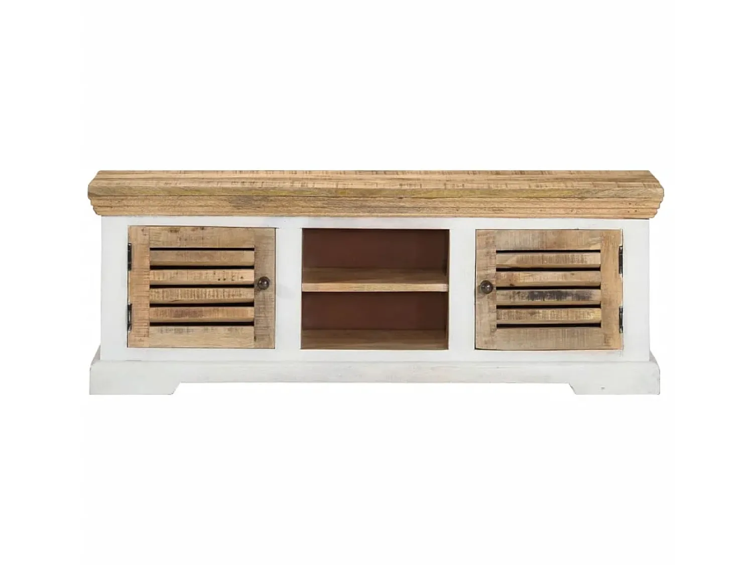 Clearance Móvel de TV 110x30x40 cm madeira de mangueira maciça PT812976 Castanho