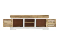 Clearance Móvel de TV 110x30x40 cm madeira de mangueira maciça PT812976 Castanho