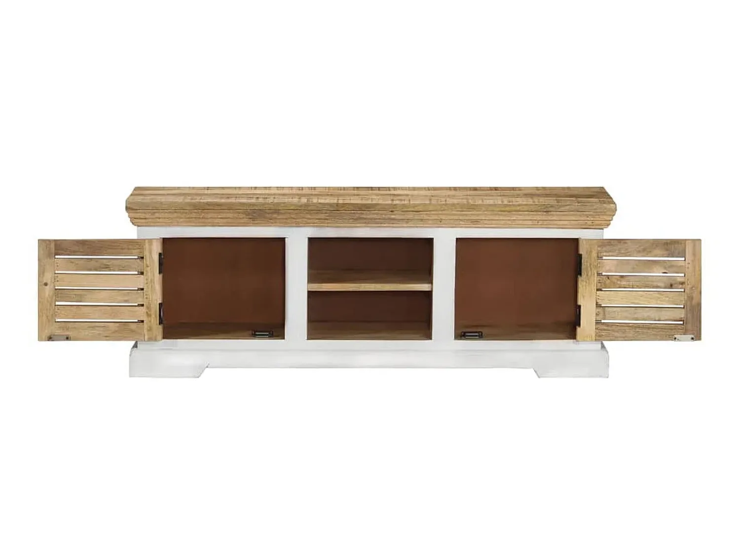 Clearance Móvel de TV 110x30x40 cm madeira de mangueira maciça PT812976 Castanho