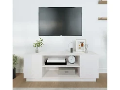 Discount Móvel de TV 110x35x40,5 cm madeira de pinho maciça PT709795 Branco