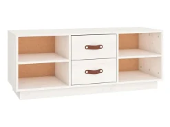Móvel de TV 100x34x40 cm madeira de pinho maciça PT198255 Branco