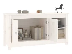 Discount vidaxl Móvel de TV 103x36,5x52 cm madeira de pinho maciça Branco
