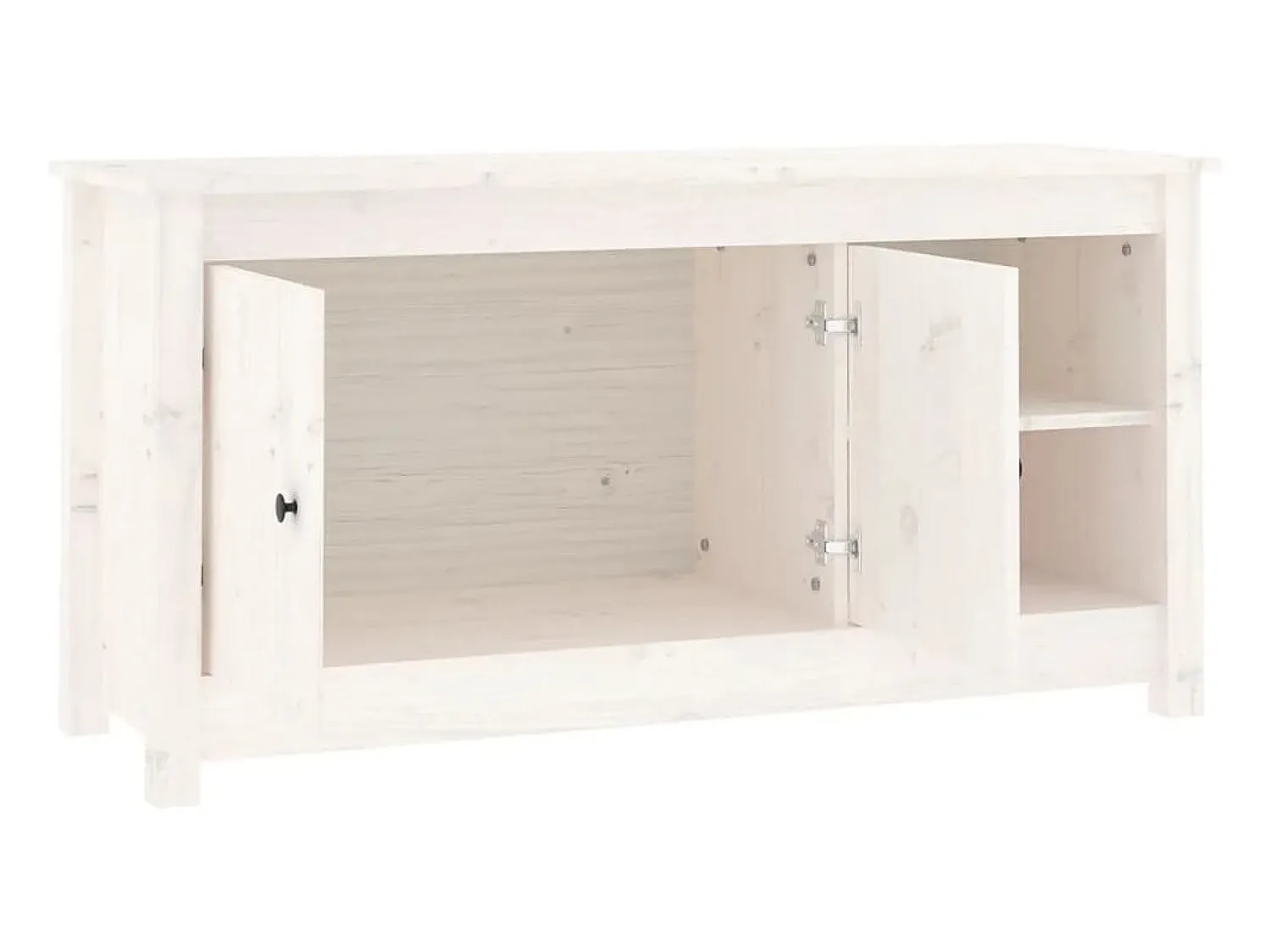 Discount vidaxl Móvel de TV 103x36,5x52 cm madeira de pinho maciça Branco