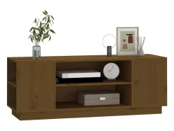 Móvel De Tv*vidaxl Móvel de TV 110x35x40,5 cm madeira de pinho maciça mel Castanho