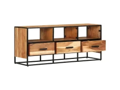 New Móvel de TV 110x30x45 cm madeira de acácia maciça PT977751 Castanho
