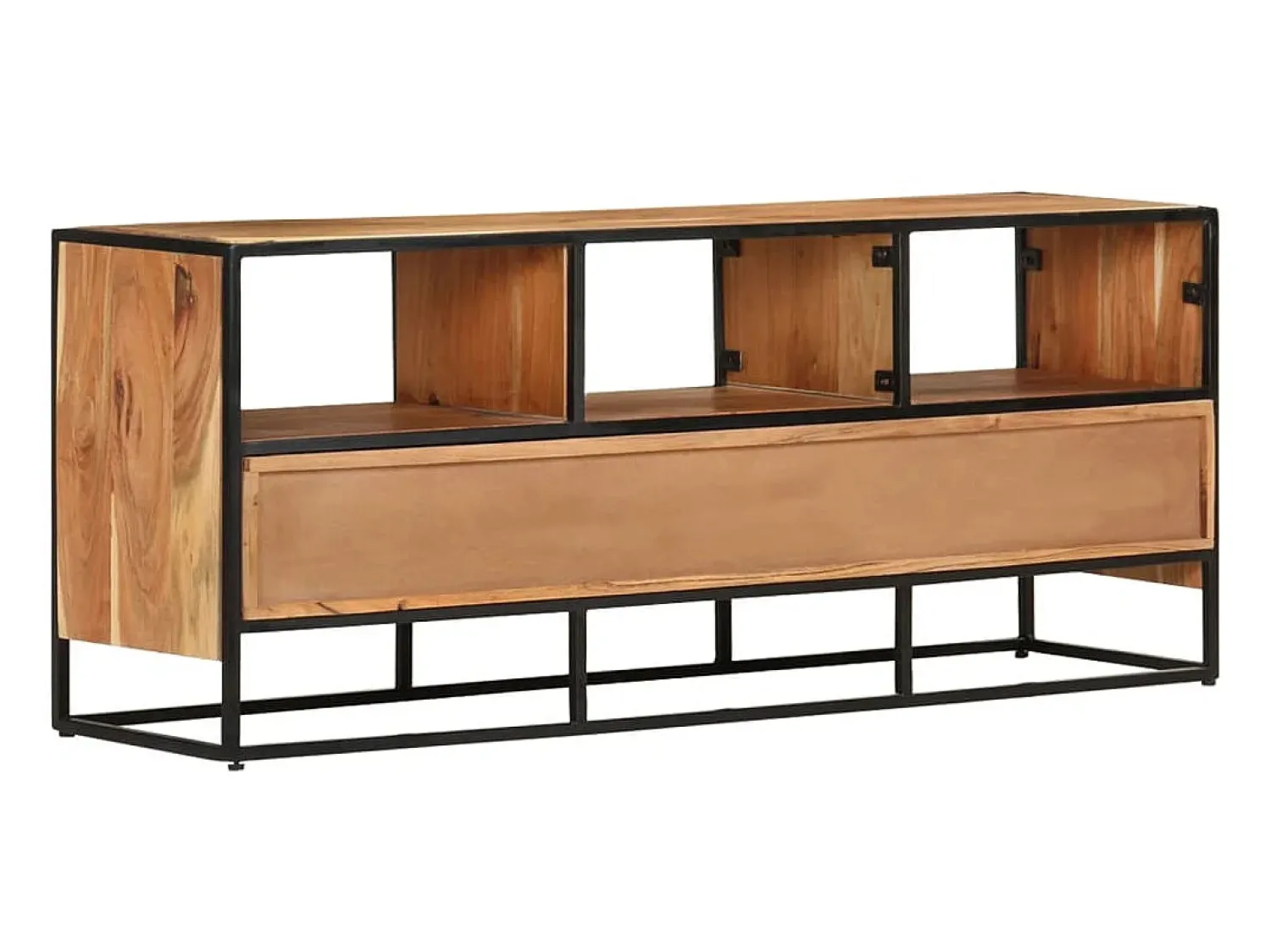 New Móvel de TV 110x30x45 cm madeira de acácia maciça PT977751 Castanho
