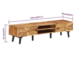 Sale vidaxl Móvel de TV 145x35x35 cm madeira de acácia maciça Castanho