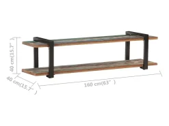 Móvel de TV 160x40x40 cm madeira recuperada maciça PT573269^ Móvel De Tv