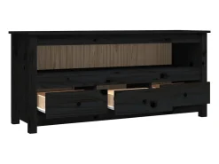 Clearance vidaxl Móvel de TV 114x35x52 cm madeira de pinho maciça Preto