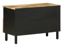 New vidaxl Móvel de TV 70x33,5x46 cm madeira mangueira áspera maciça Preto