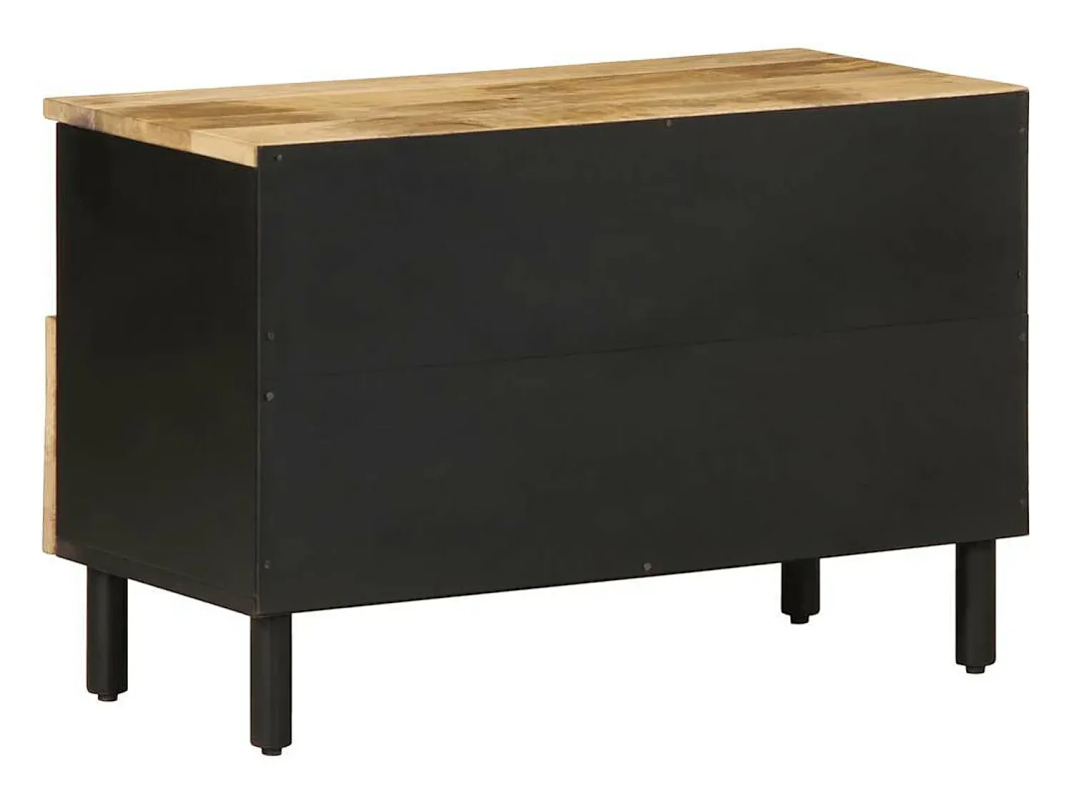 New vidaxl Móvel de TV 70x33,5x46 cm madeira mangueira áspera maciça Preto