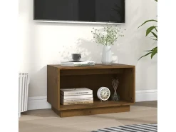 Discount vidaxl Móvel de TV 60x35x35 cm madeira de pinho maciça mel Castanho