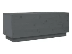 vidaxl Móvel de TV 90x35x35 cm madeira de pinho maciça cinza^ Móvel De Tv