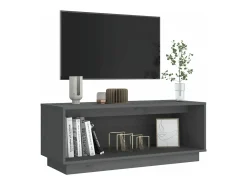 vidaxl Móvel de TV 90x35x35 cm madeira de pinho maciça cinza^ Móvel De Tv