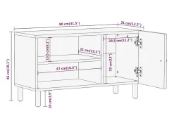 vidaxl Móvel de TV 80x31x46 cm madeira de mangueira maciça^ Móvel De Tv