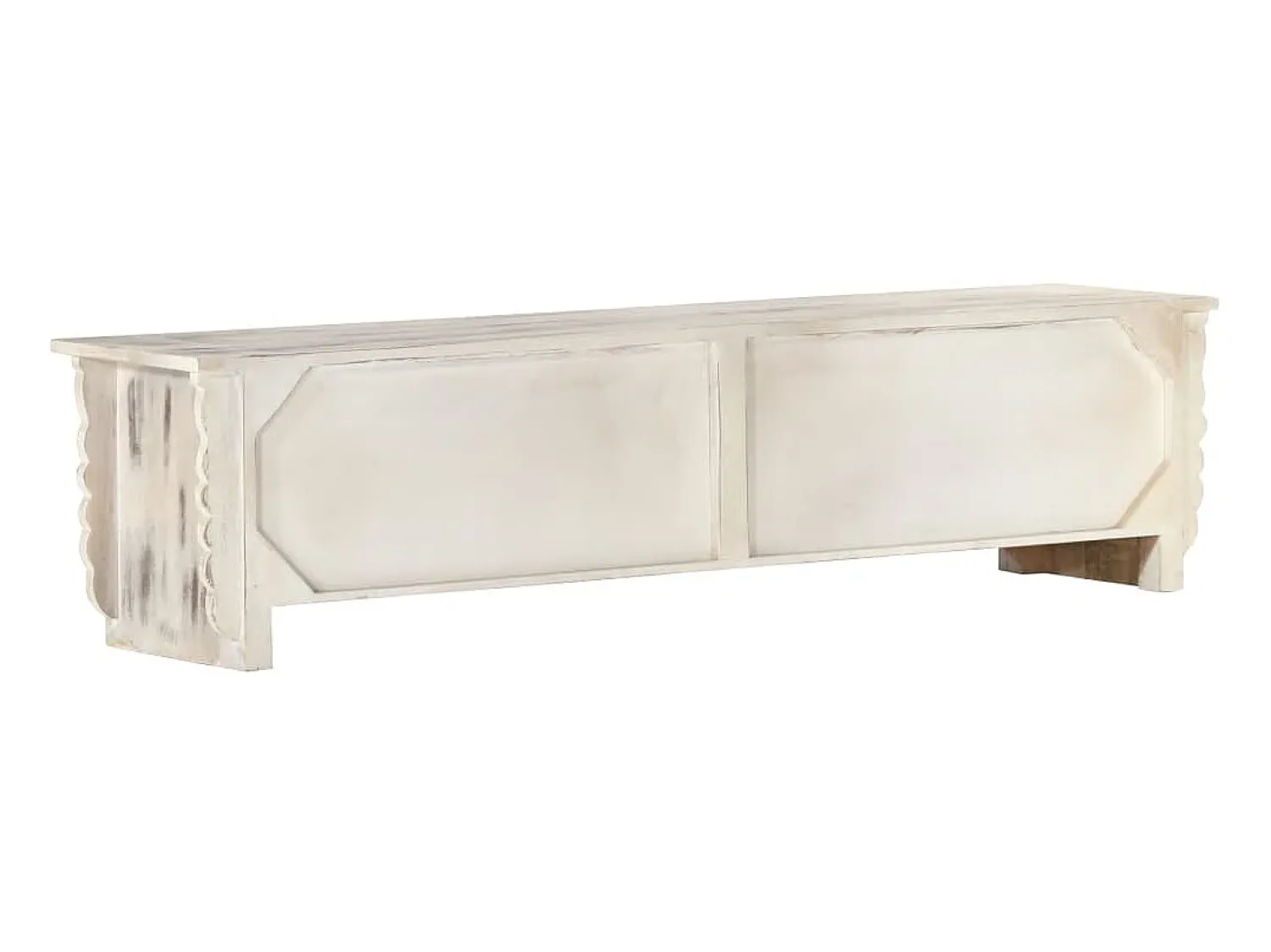 Hot Móvel de TV 140x30x35 cm madeira de mangueira maciça PT833575 Branco