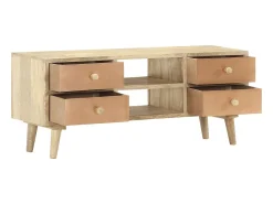 Móvel de TV 110x30x45 cm madeira de mangueira maciça PT462238^ Móvel De Tv