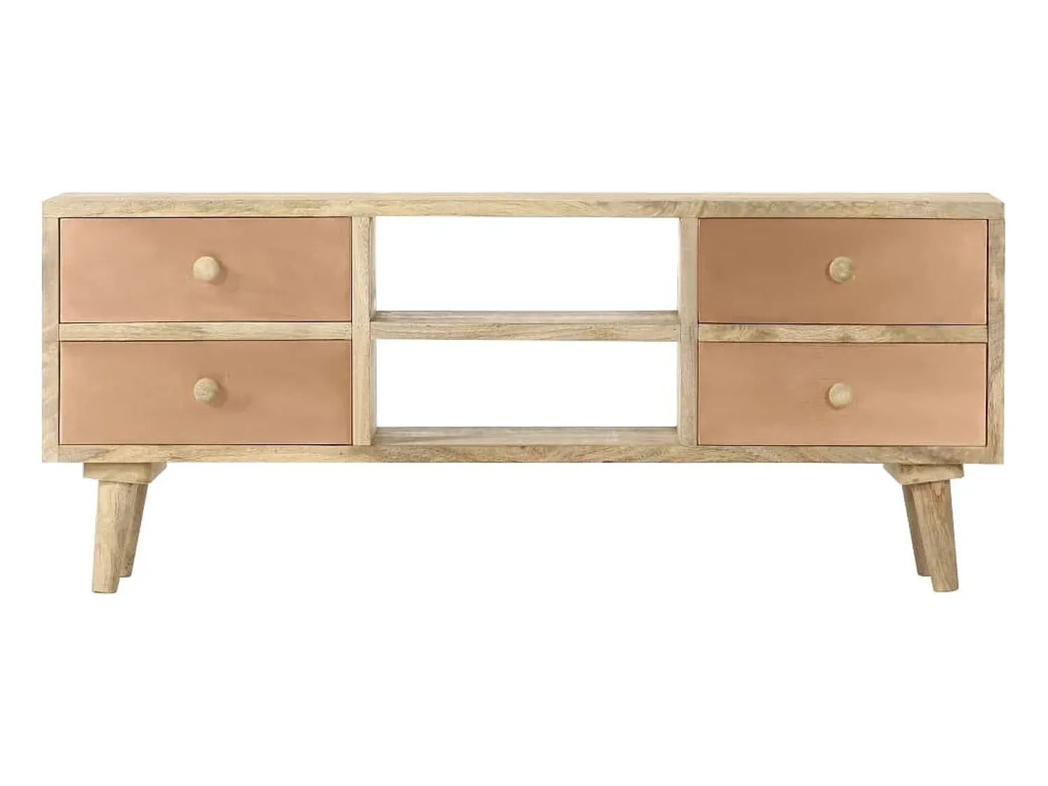 Móvel de TV 110x30x45 cm madeira de mangueira maciça PT462238^ Móvel De Tv