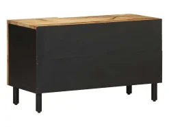Hot vidaxl Móvel de TV 80x33,5x46 cm madeira mangueira áspera maciça Preto