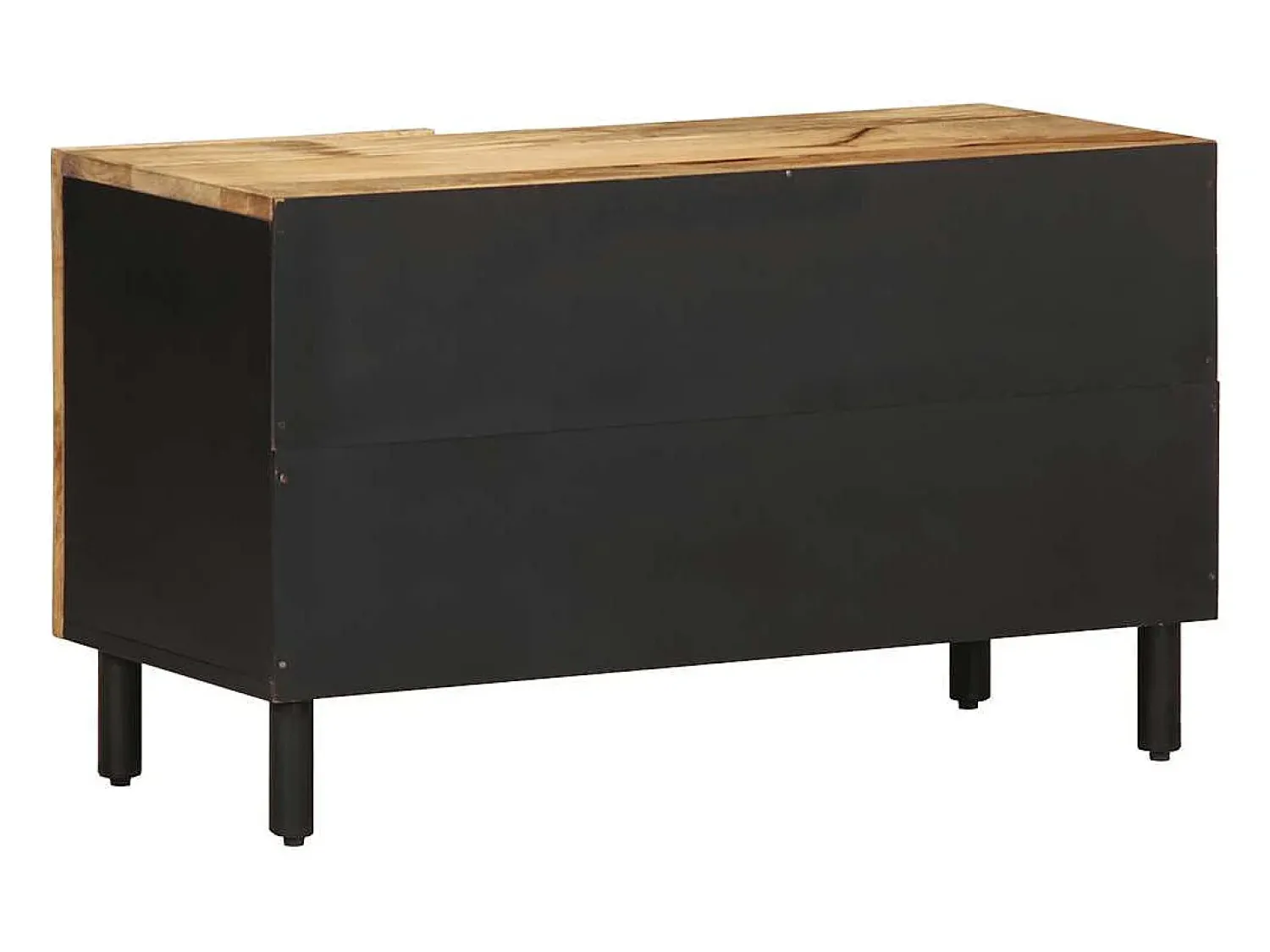 Hot vidaxl Móvel de TV 80x33,5x46 cm madeira mangueira áspera maciça Preto