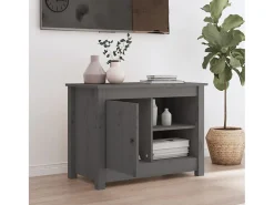 Móvel De Tv| Móvel de TV 70x36,5x52 cm madeira de pinho maciça cinza PT164640 Cinzento