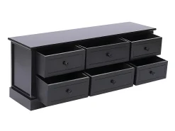 Móvel De Tv* Móvel de TV 108x30x40 cm madeira paulownia maciça PT269521 Preto
