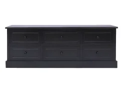 Móvel De Tv* Móvel de TV 108x30x40 cm madeira paulownia maciça PT269521 Preto