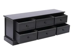 Móvel De Tv* Móvel de TV 108x30x40 cm madeira paulownia maciça PT269521 Preto
