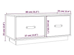 Móvel De Tv|vidaxl Móvel de TV 80x34x35 cm madeira de pinho maciça cinza Cinzento