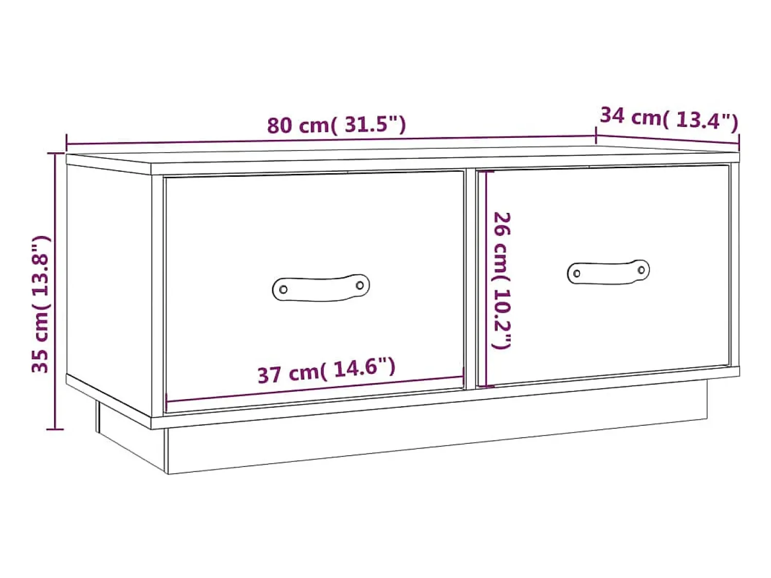 Móvel De Tv|vidaxl Móvel de TV 80x34x35 cm madeira de pinho maciça cinza Cinzento