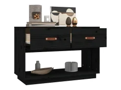 Discount Móvel de TV 90x40x60 cm madeira de pinho maciça PT945556 Preto