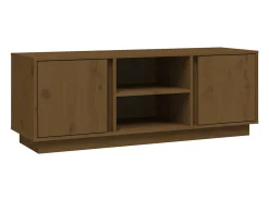 Clearance vidaxl Móvel de TV 110x35x40,5 cm madeira de pinho maciça mel Castanho